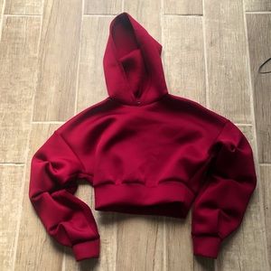 Red Hooded Crop Top
